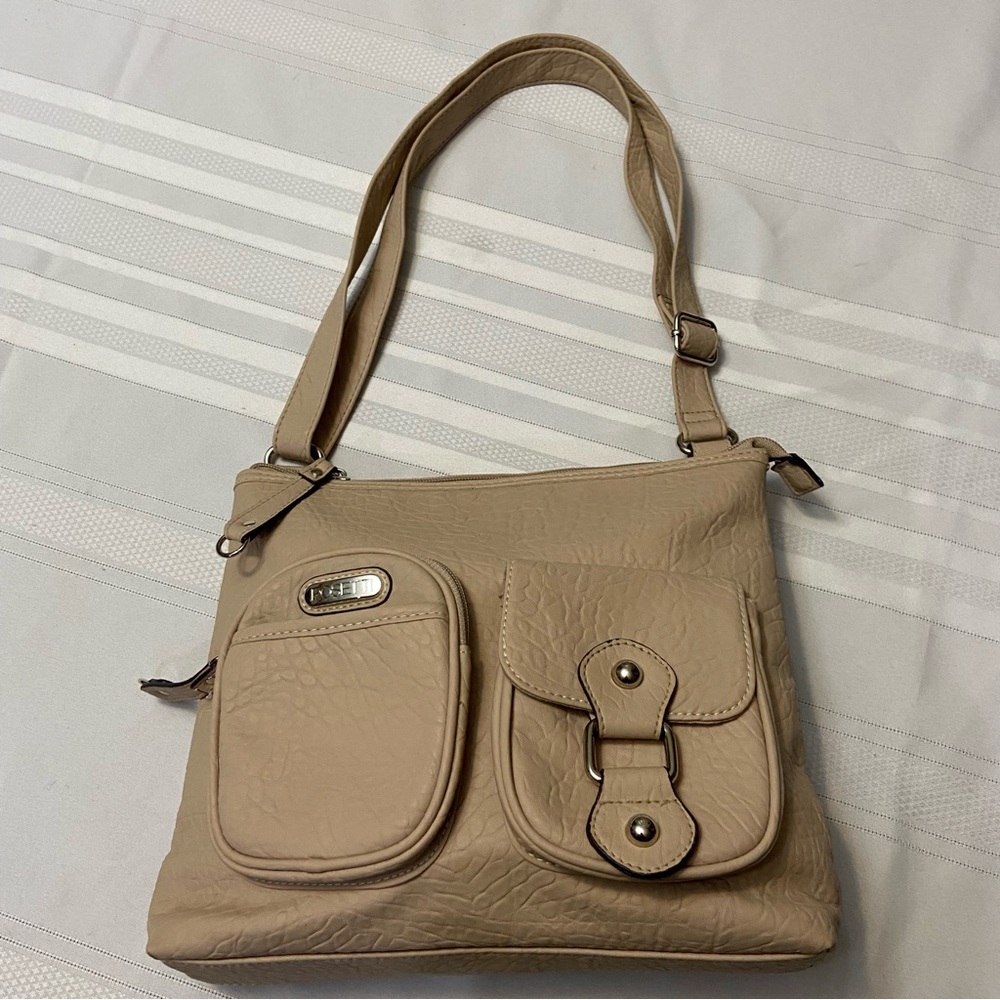 Taupe Womens Crossbody/ Shoulder Bag - Zippered Closure- Clean